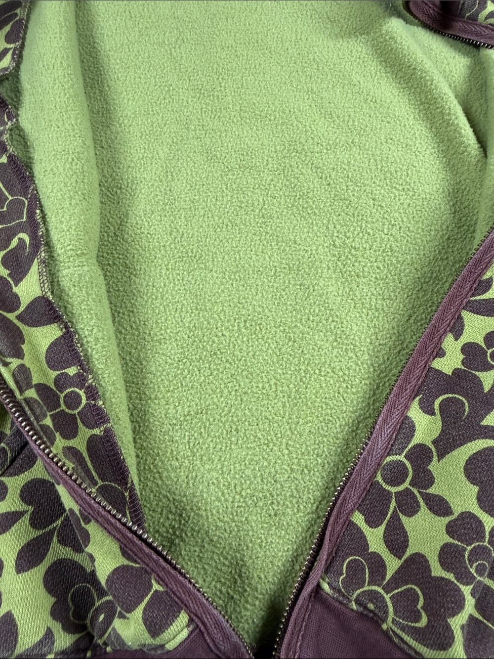 Boden Olive & Brown Floral Full Zip Sweatshirt Jacket. M - Picture 9 of 13